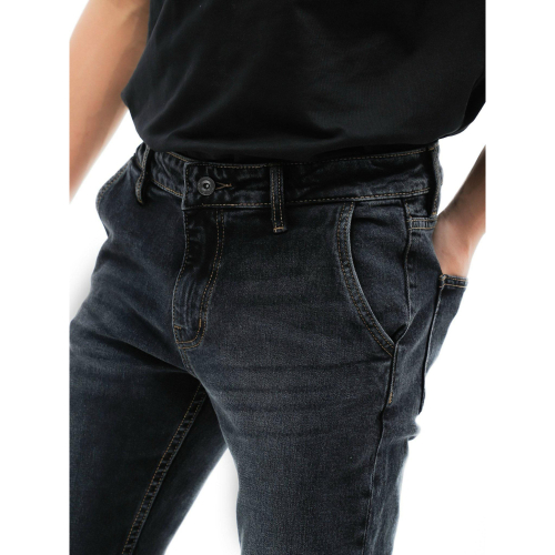 Quần jeans DEFOXX 276 Xám đen wash túi chéo