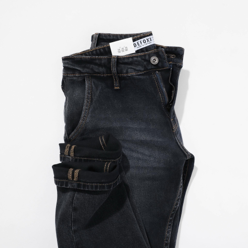 Quần jeans DEFOXX 276 Xám đen wash túi chéo